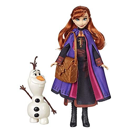 디즈니 Disney Frozen Anna Doll with Buildable Olaf Figure & Backpack Accessory, Inspired by 2 Movie, Brown