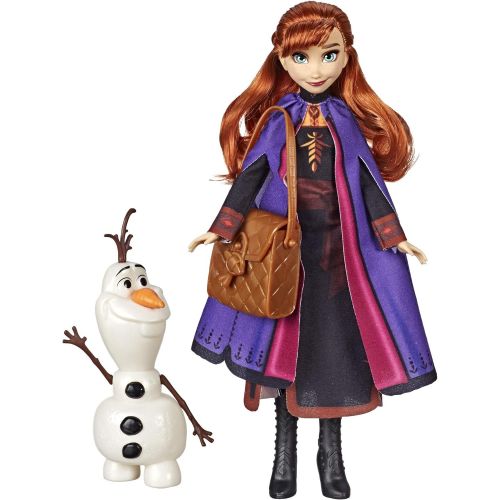 디즈니 Disney Frozen Anna Doll with Buildable Olaf Figure & Backpack Accessory, Inspired by 2 Movie, Brown