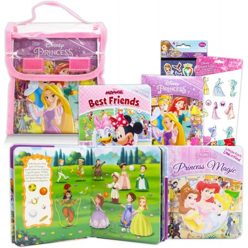 디즈니 Disney Studio Disney Princess Puzzle Books Bundle Featuring Belle, Cinderella, Minnie, Sofia The First, and More ~ 4 Disney Travel Game Books with Bonus Stickers (Disney Princess Board Books).