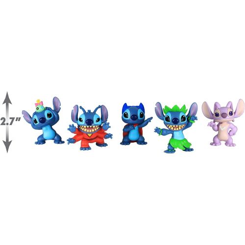 디즈니 Disney’s Lilo & Stitch Collectible Stitch Figure Set, 5 pieces, by Just Play , Blue