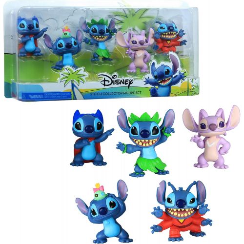 디즈니 Disney’s Lilo & Stitch Collectible Stitch Figure Set, 5 pieces, by Just Play , Blue