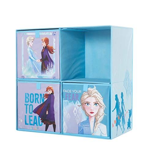 디즈니 Disney Frozen 2 Collapsible Soft Storage Cubby with 3 Collapsible Cubes