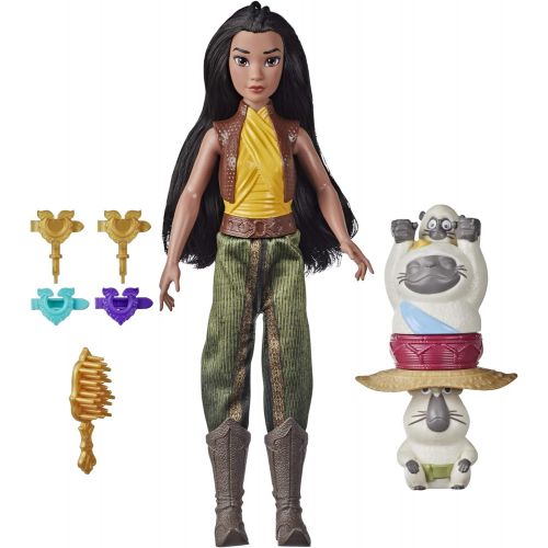 디즈니 Disney Princess Disneys Raya and The Last Dragon Strength and Style Set Fashion Doll, Hair Twisting Tool, Hair Clips, Toy for 5 Year Old Kids and Up