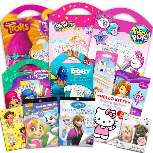 디즈니 Stickers for Girls Toddlers Kids Ultimate Set ~ Bundle Includes 11 Sticker Packs with Over 1800 Stickers Featuring Disney Frozen, Minnie Mouse, Hello Kitty, and More (Girl Stickers