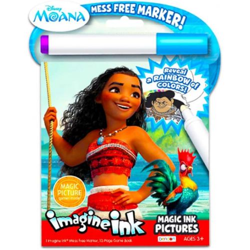 디즈니 Disney Princess Magic Ink Coloring Book Set Bundle of 3 Imagine Ink Books for Girls Kids Toddlers Featuring Disney Princess, Moana, and Minnie Mouse with Invisible Ink Pens and