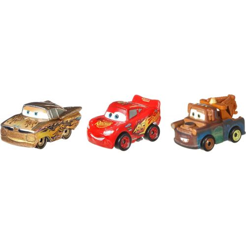디즈니 Disney Pixar Cars GBN74 Pixar Cars Mini Racers Gold Ramone Series 3 Pack, Multicolour