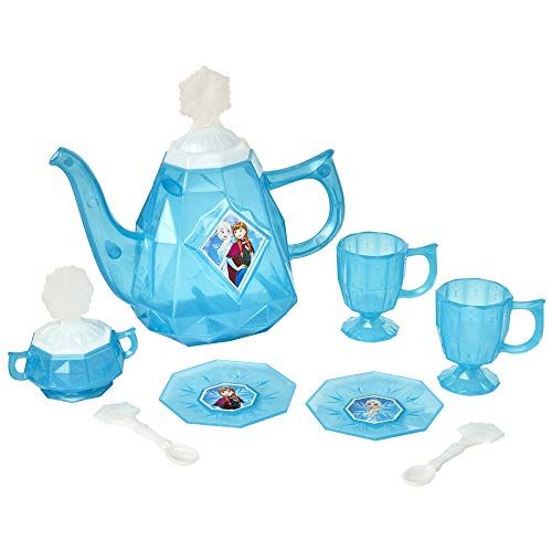 디즈니 Disney Frozen Tea Set for Girls 10 Piece Tea Party Set Pretend Tea Time Play Kitchen Toy