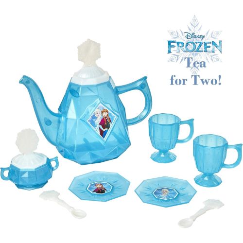 디즈니 Disney Frozen Tea Set for Girls 10 Piece Tea Party Set Pretend Tea Time Play Kitchen Toy