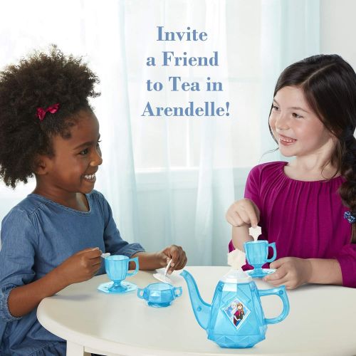 디즈니 Disney Frozen Tea Set for Girls 10 Piece Tea Party Set Pretend Tea Time Play Kitchen Toy