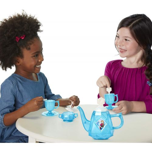 디즈니 Disney Frozen Tea Set for Girls 10 Piece Tea Party Set Pretend Tea Time Play Kitchen Toy