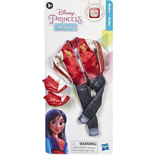 디즈니 Disney Princess Comfy Squad Fashion Pack for Mulan Doll, Clothes for Disney Fashion Doll Inspired by Ralph Breaks The Internet Movie