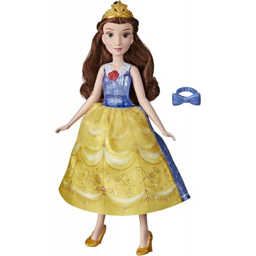 디즈니 Disney Princess Spin and Switch Belle, Quick Change Fashion Doll Inspired by The Movie Beauty and The Beast, Toy for Girls 3 Years and Up