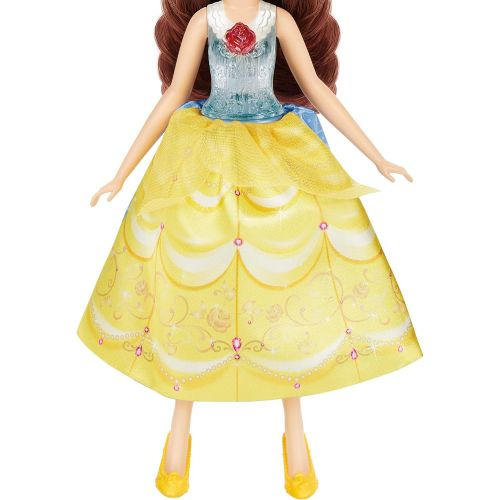 디즈니 Disney Princess Spin and Switch Belle, Quick Change Fashion Doll Inspired by The Movie Beauty and The Beast, Toy for Girls 3 Years and Up