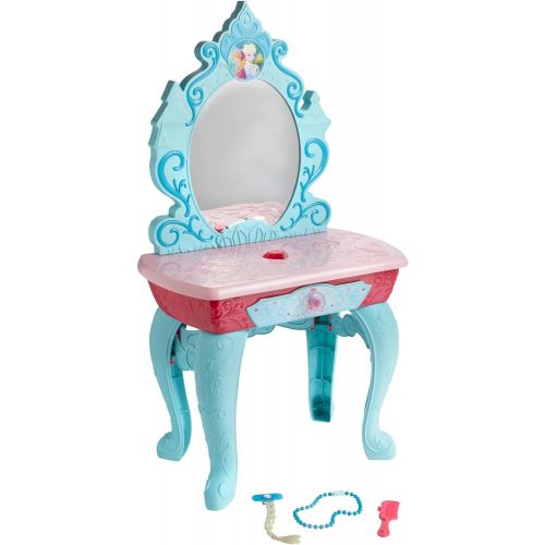 디즈니 Disney Frozen Crystal Kingdom Beauty Vanity Playset with 7 Glam Hair Styling Beauty Accessories