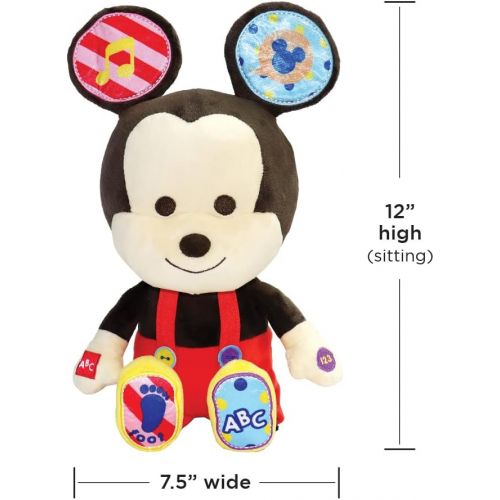 디즈니 Disney Hooyay Learn & Play Mickey Plush with Learning Programs to Teach Children About Letters, Numbers, and Body Parts for Ages 6 Months and Up, Multi (20242)