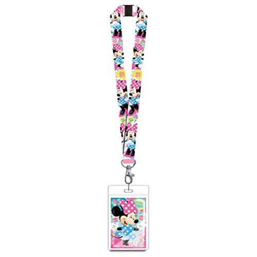 디즈니 Disney 85929 Minnie Mouse Pink Lanyard Novelty and Amusement Toys, Multi Colored, 3