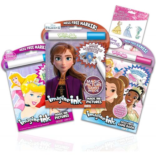 디즈니 Disney Studio Disney Princess Activity Book Set ~ 3 Piece Disney Princess and Frozen Imagine Ink Mess Free Coloring Books Frozen Activity Bundle with Stickers (Disney Princess Coloring Books)