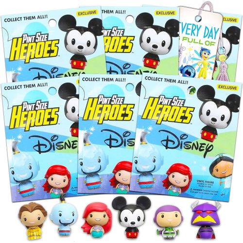 디즈니 Disney Studio Disney Mystery Minis Bundle Disney Playset 6 Pack Disney Pint Size Heroes Disney Mini Figure Blind Bag Toys Featuring Mickey, Ariel, Buzz Lightyear, and More with Inside Out Book