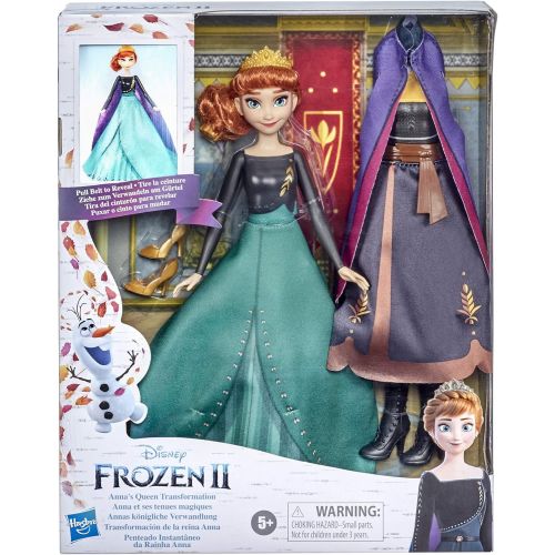 디즈니 Disney Frozen Disneys Frozen 2 Annas Queen Transformation Fashion Doll with 2 Outfits and 2 Hair Styles, Toy Inspired by Disneys Frozen 2