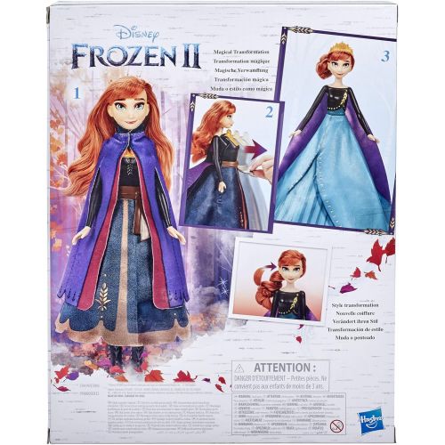 디즈니 Disney Frozen Disneys Frozen 2 Annas Queen Transformation Fashion Doll with 2 Outfits and 2 Hair Styles, Toy Inspired by Disneys Frozen 2