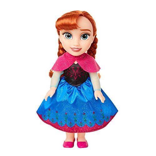 디즈니 Disney Frozen Anna Toddler Doll with Movie Inspired Blue & Pink Outfit, Shoes & Braided Hair Style Approximately 14 Tall, for Girls Ages 3 Year & Up