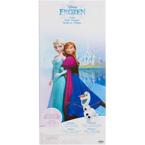 디즈니 Disney Frozen Anna Toddler Doll with Movie Inspired Blue & Pink Outfit, Shoes & Braided Hair Style Approximately 14 Tall, for Girls Ages 3 Year & Up