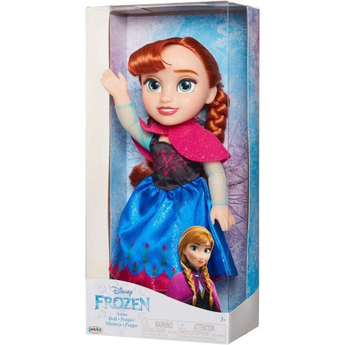 디즈니 Disney Frozen Anna Toddler Doll with Movie Inspired Blue & Pink Outfit, Shoes & Braided Hair Style Approximately 14 Tall, for Girls Ages 3 Year & Up