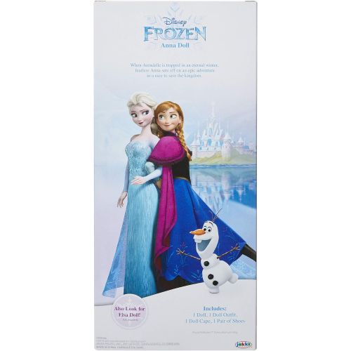 디즈니 Disney Frozen Anna Toddler Doll with Movie Inspired Blue & Pink Outfit, Shoes & Braided Hair Style Approximately 14 Tall, for Girls Ages 3 Year & Up