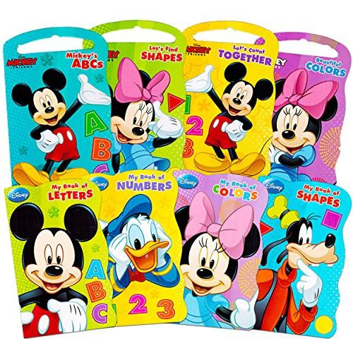 디즈니 Disney Mickey Mouse My First Books Super Set (8 Shaped Board Books: Alphabet, Colors, Numbers, Shapes and Story Books)