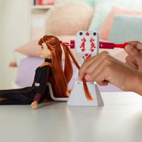 디즈니 Disney Frozen Sister Styles Anna Fashion Doll with Extra Long Red Hair, Braiding Tool & Hair Clips Toy for Kids Ages 5 & Up