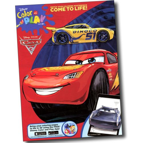 디즈니 Disney Cars 3 Coloring Book and Stickers Super Set Bundle ~Disney Cars Coloring Book with Disney Cars Stickers & Specialty Jumbo Reward Stickers