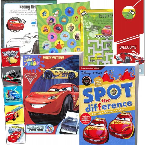 디즈니 Disney Cars 3 Coloring Book and Stickers Super Set Bundle ~Disney Cars Coloring Book with Disney Cars Stickers & Specialty Jumbo Reward Stickers