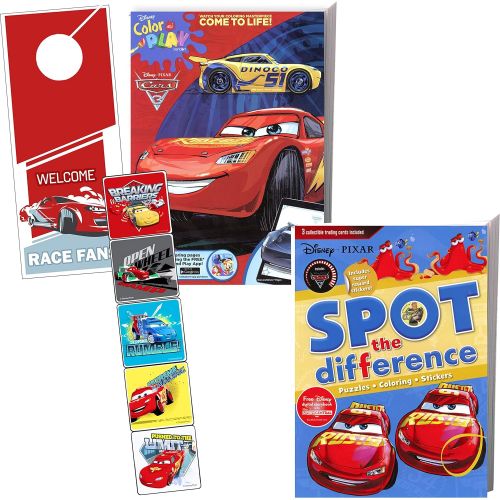 디즈니 Disney Cars 3 Coloring Book and Stickers Super Set Bundle ~Disney Cars Coloring Book with Disney Cars Stickers & Specialty Jumbo Reward Stickers