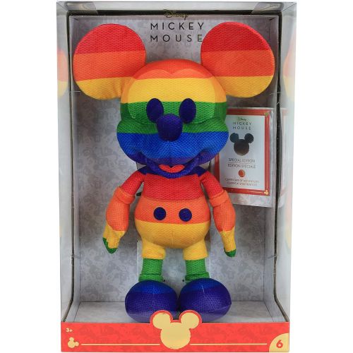 디즈니 Disney Limited Edition Rainbow Mickey Mouse Plush, Multicolor (30074)