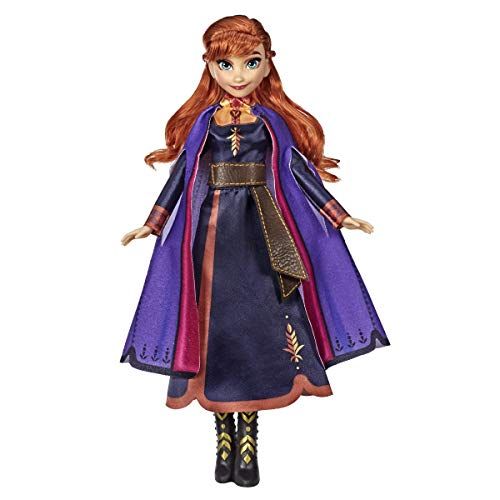 디즈니 Disney Frozen Singing Anna Fashion Doll with Music Wearing A Purple Dress Inspired by 2, Toy for Kids 3 Years & Up