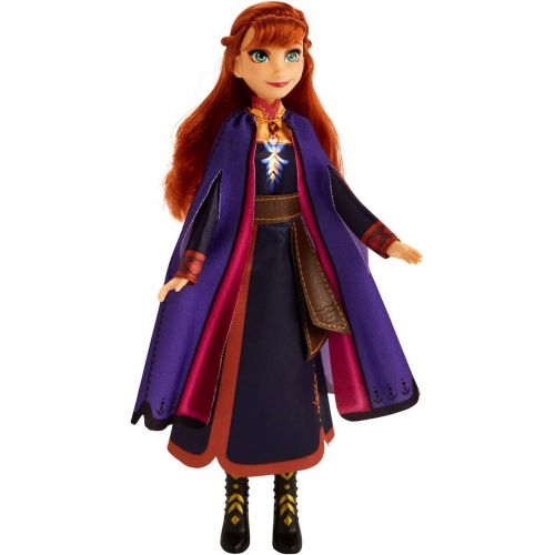 디즈니 Disney Frozen Singing Anna Fashion Doll with Music Wearing A Purple Dress Inspired by 2, Toy for Kids 3 Years & Up