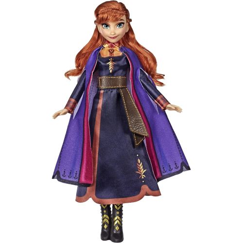 디즈니 Disney Frozen Singing Anna Fashion Doll with Music Wearing A Purple Dress Inspired by 2, Toy for Kids 3 Years & Up