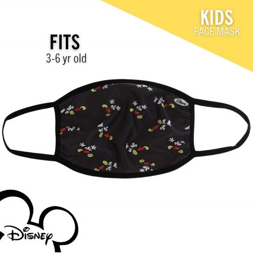 디즈니 Disney unisex child Kids Black Mickey Face Mask, Multi, One Size US