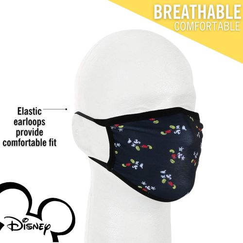 디즈니 Disney unisex child Kids Black Mickey Face Mask, Multi, One Size US