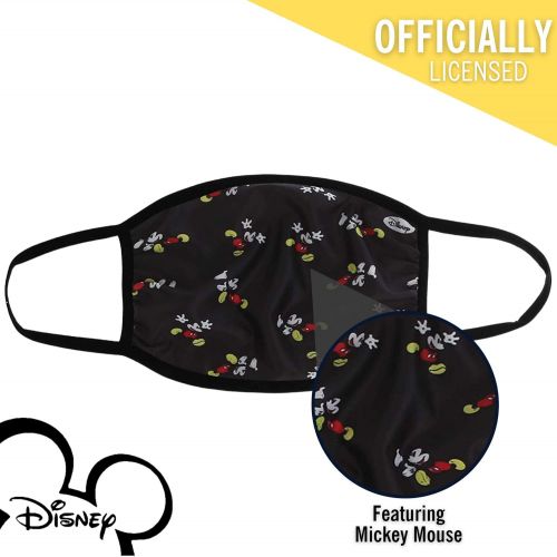 디즈니 Disney unisex child Kids Black Mickey Face Mask, Multi, One Size US