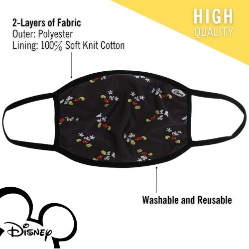 디즈니 Disney unisex child Kids Black Mickey Face Mask, Multi, One Size US