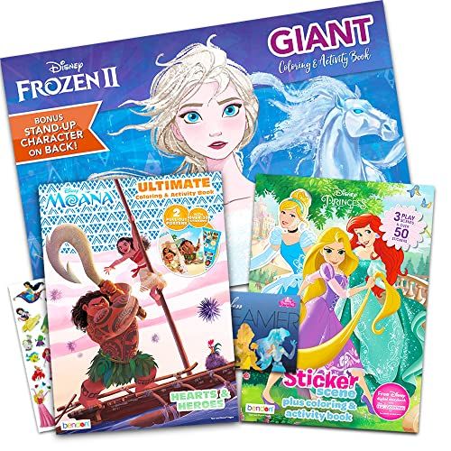 디즈니 Disney Princess Coloring and Activity Book Super Set Bundle Includes 3 Deluxe Disney Princess Coloring Books with Over 175 Stickers