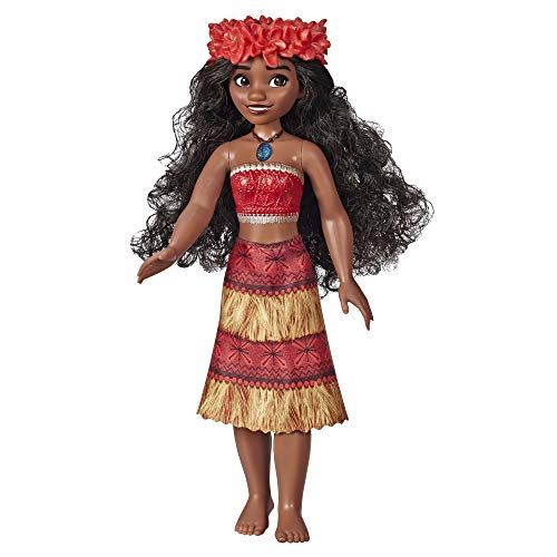 디즈니 Disney Princess Musical Moana Fashion Doll with Shell Necklace, Sings How Far Ill Go, Toy for 3 Year Olds & Up , Brown