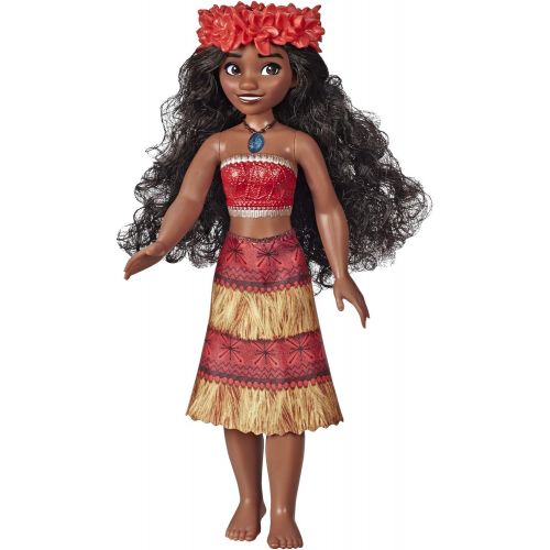 디즈니 Disney Princess Musical Moana Fashion Doll with Shell Necklace, Sings How Far Ill Go, Toy for 3 Year Olds & Up , Brown