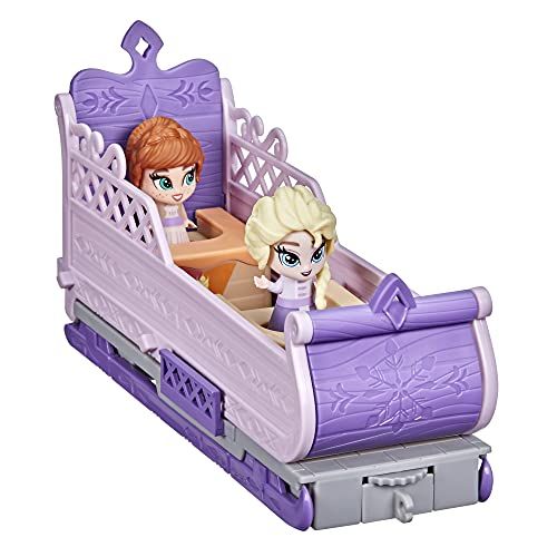 디즈니 Disney Frozen 2 Twirlabouts Picnic Playset Sled to Castle with Elsa and Anna Dolls and Accessories, Toys for Kids Ages 3 and Up