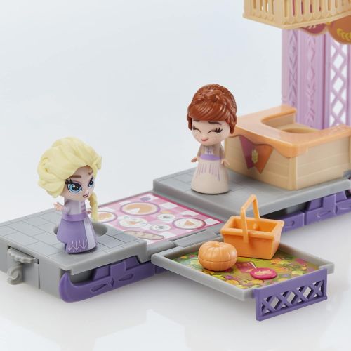 디즈니 Disney Frozen 2 Twirlabouts Picnic Playset Sled to Castle with Elsa and Anna Dolls and Accessories, Toys for Kids Ages 3 and Up