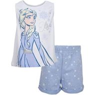 Disney Frozen Elsa Fashion Graphic T Shirt & French Terry Shorts Set