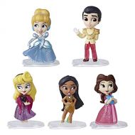 Disney Princess Comics Dolls, Glitter Pack with Cinderella, Prince Charming, Belle, Aurora, and Pocahontas, Disney Toy with 5 Dolls