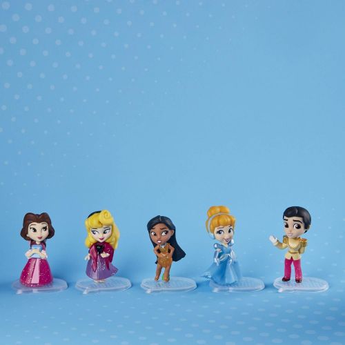 디즈니 Disney Princess Comics Dolls, Glitter Pack with Cinderella, Prince Charming, Belle, Aurora, and Pocahontas, Disney Toy with 5 Dolls