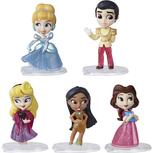 디즈니 Disney Princess Comics Dolls, Glitter Pack with Cinderella, Prince Charming, Belle, Aurora, and Pocahontas, Disney Toy with 5 Dolls